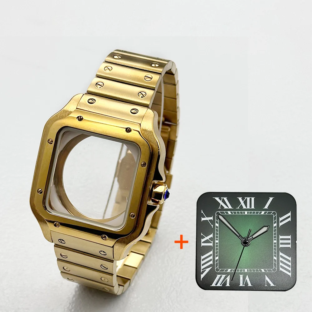 Mod Santo Watch Case And Bracelet Kit for 7S26 NH35 NH36 Movement Transparent Back Cover Compatible with Automatic Watch Assembl