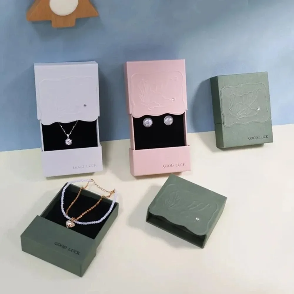 

Butterfly Design Pull-out Jewelry Box Pull-out Drawer Hot Stamping Diamond Jewelry Box Fresh Style Small Size Drawer Jewelry Box