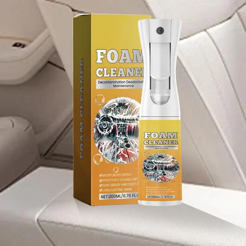 Foam Cleaner For Car Interior Vehicle Interior Cleaning Foam Interior Foam Refinisher Cleaner Car Seat Stain Remover With Sponge