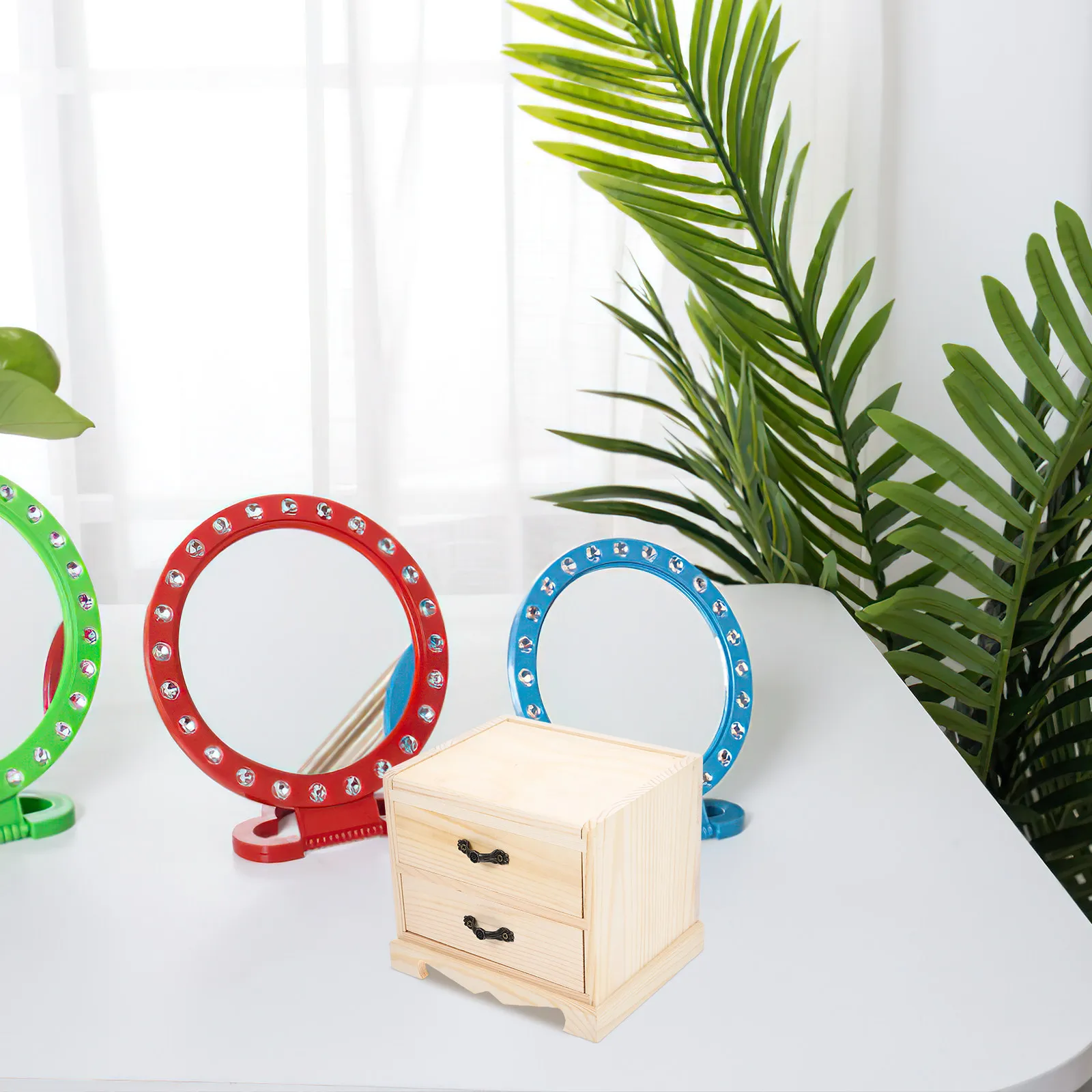 

Wooden Jewelry Box Organizer Premium Ecofriendly Wood Smooth Surface Storage Container For Rings Necklaces Handmade Dresser Box