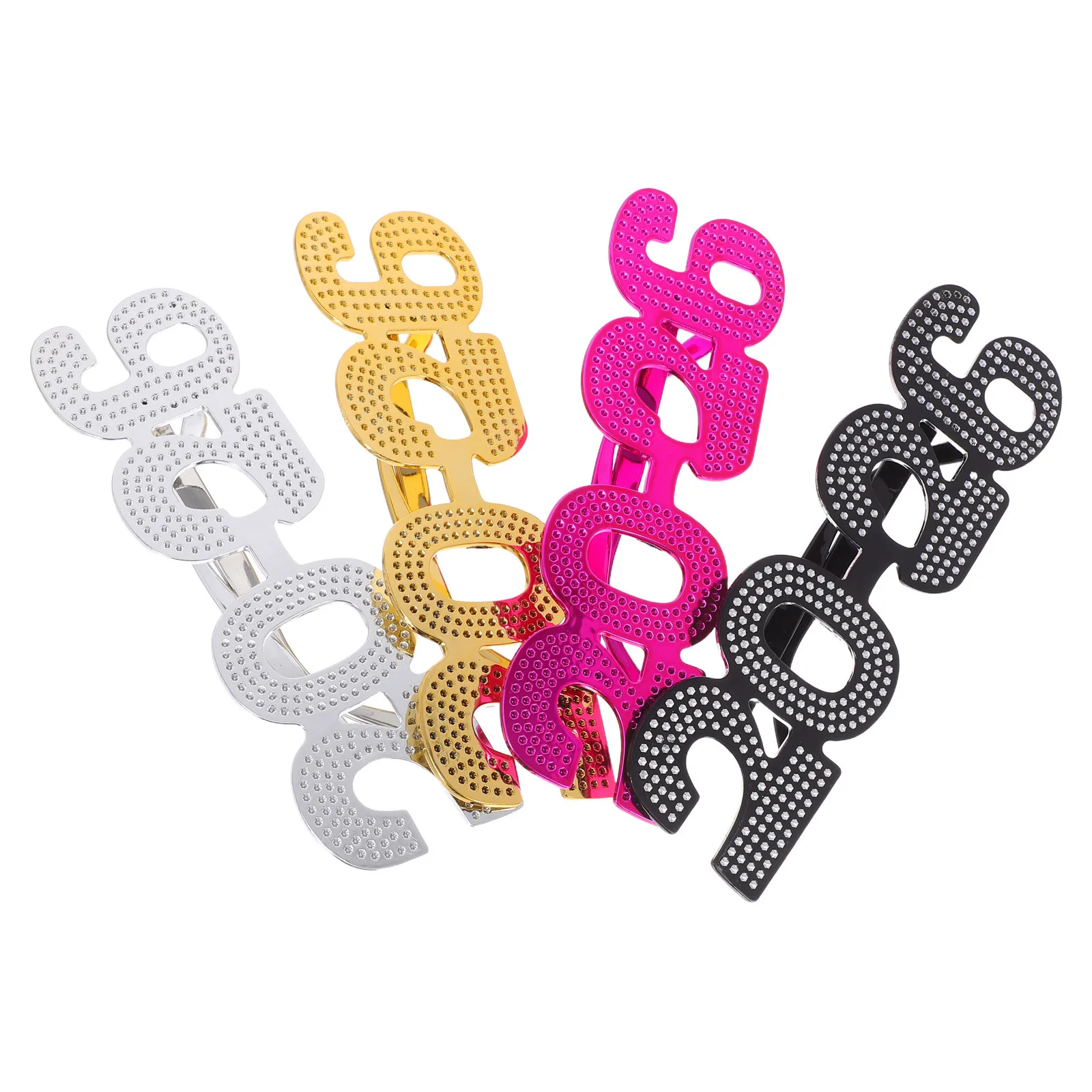 

4Pcs 2026 New Year Glasses Quirky Party Eyewear Photo Props for New Years Eve Party Favors Supplies Graduation Eyeglasses