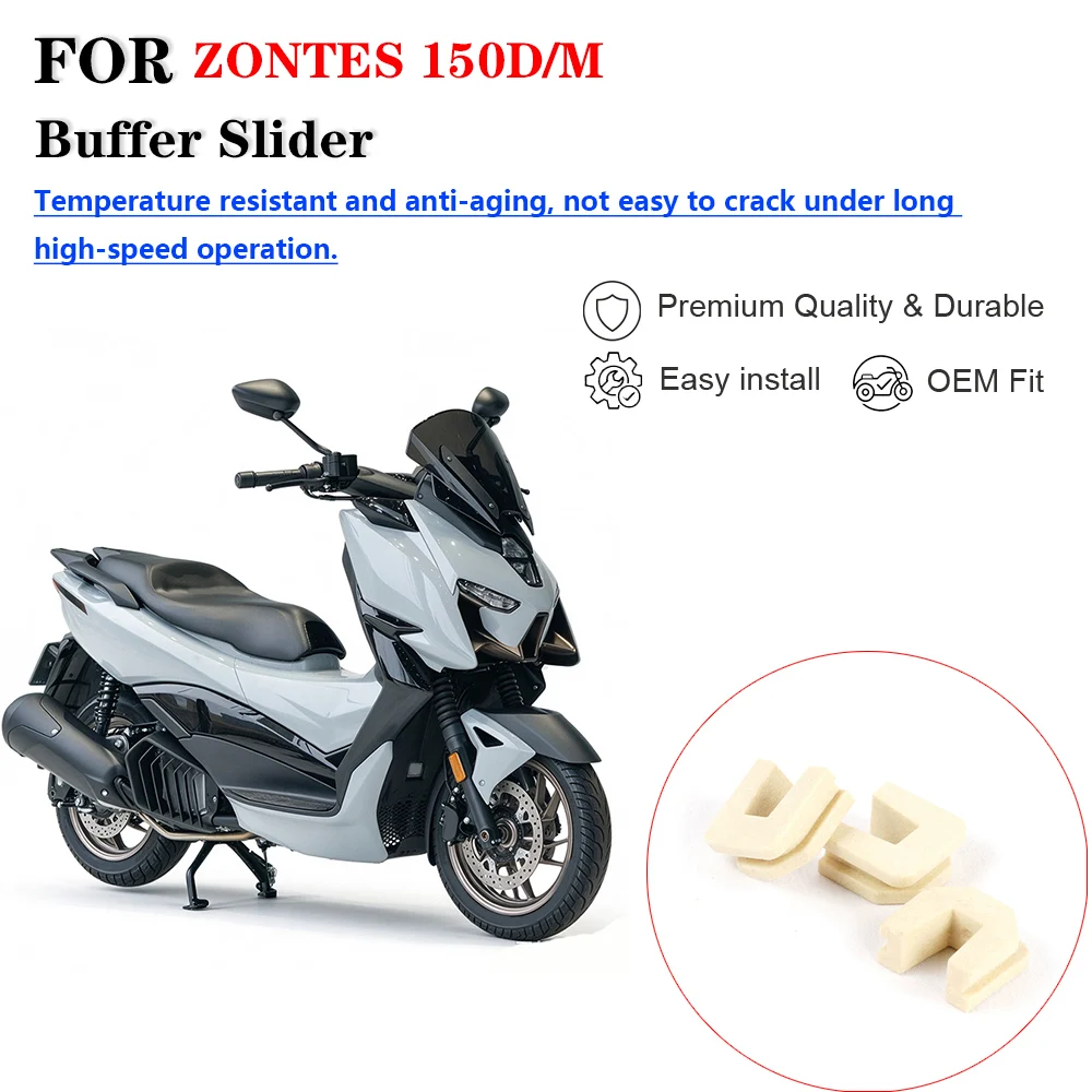 Motorcycle Drive Assembly Buffer Slider, Main Sliding Wheel Cushion Rubber Block For ZONTES 150D 150M Maxi Scooter Transmission
