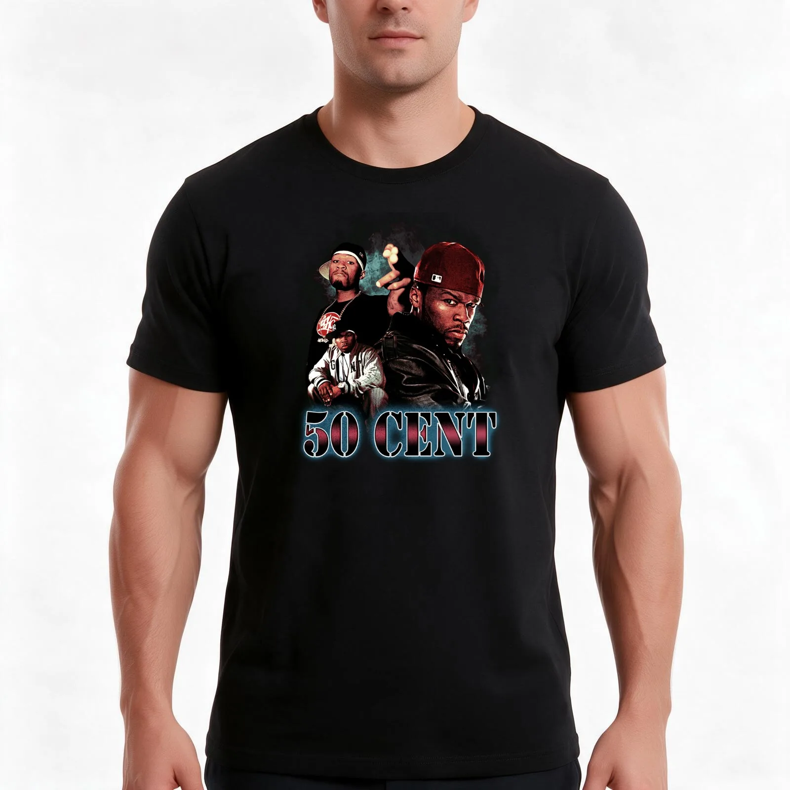 50 Cent - Bootleg Vintage T-Shirt Summer Casual Cotton Tee Oversized Streetwear Tops Vintage Graphic Print Unisex Men Women