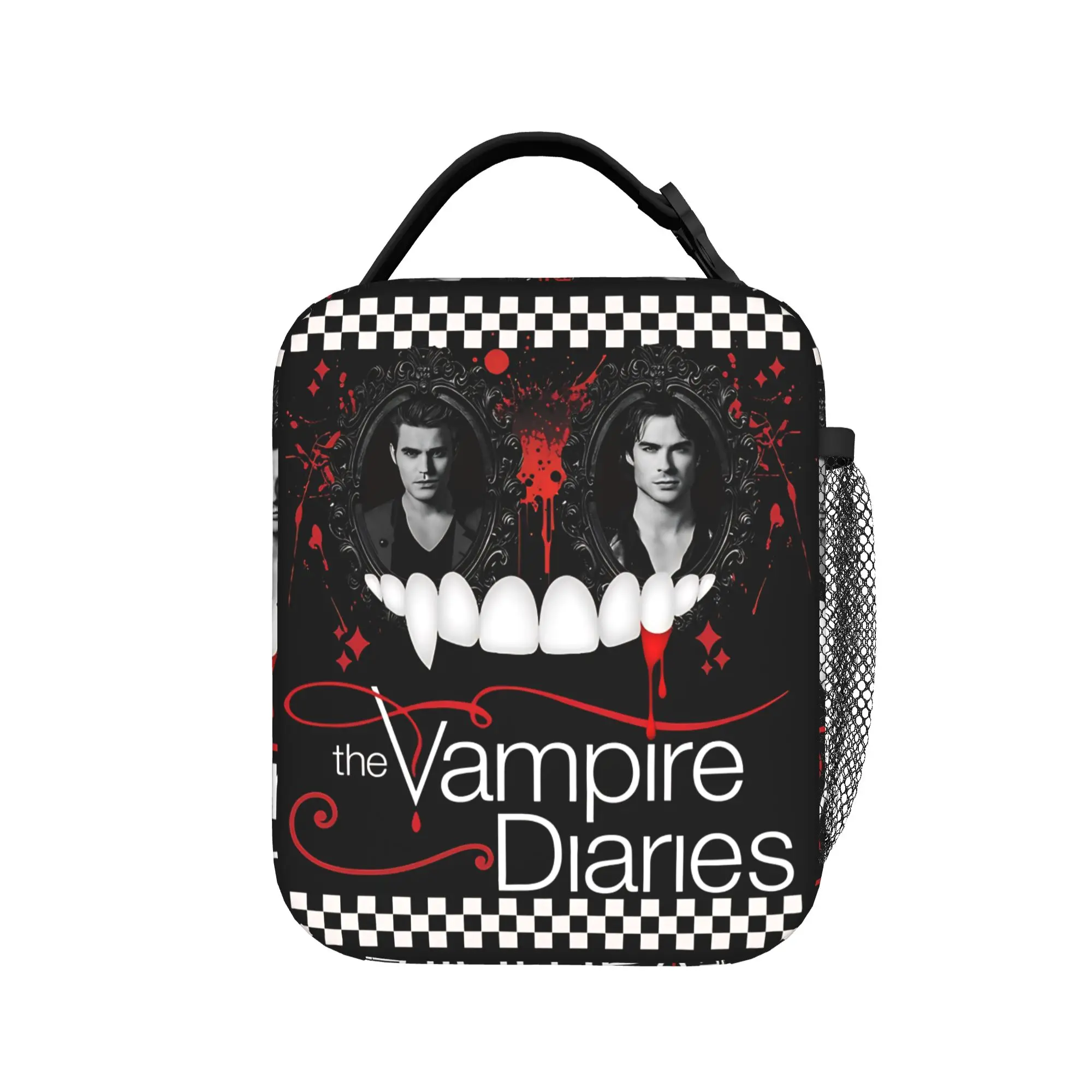 The Vampire Diaries Resuable Movie Lunch Bag Damon Salvatore Lunch Box For Men  School Cooler Bag Waterproof Tote Food Bags