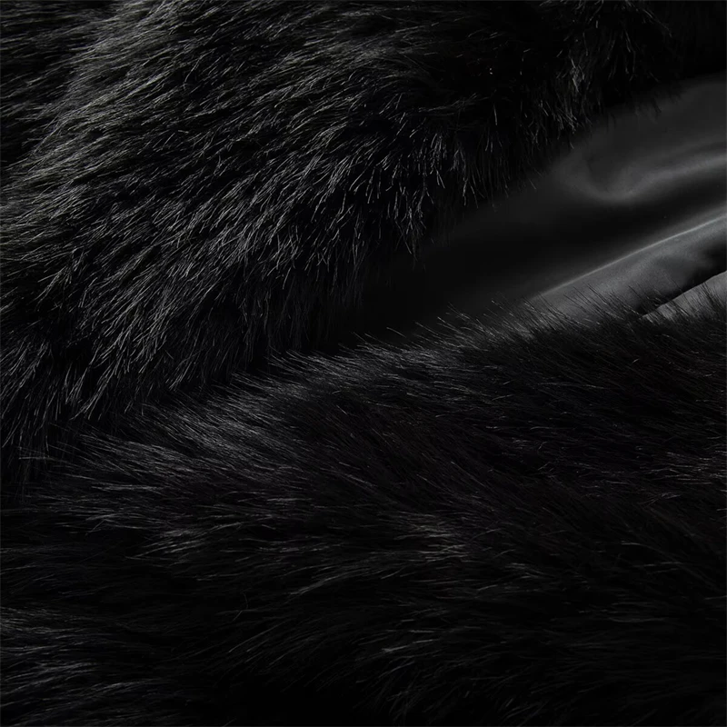 معطف نسائي عصري من الفرو الصناعي متوسط الطول موضة شتاء دافئ 2025 نمط مثير للخريف #5