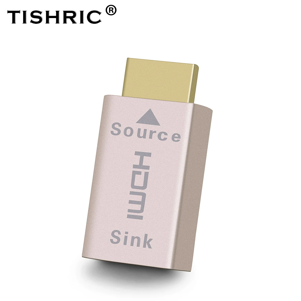 TISHRIC VGA kompatybilny z HDMI adapter do wirtualnego wyświetlacza atrapa wtyczki Emulator płyta blokująca 4K bezgłowy emulator wyświetlacza Ghost DDC Edid