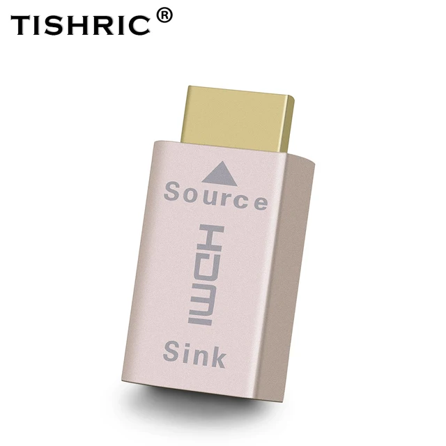 TISHRIC VGA kompatybilny z HDMI adapter do wirtualnego wyświetlacza atrapa wtyczki Emulator płyta blokująca 4K bezgłowy emulator wyświetlacza Ghost DDC Edid