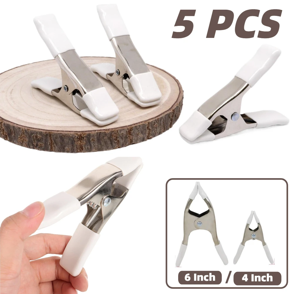 

5pcs A-Shape Spring Clip with PVC Protective Tips 4/6 Inch Backdrop Clamps Clothing Clips Seamstress Mannequin Clothing Store