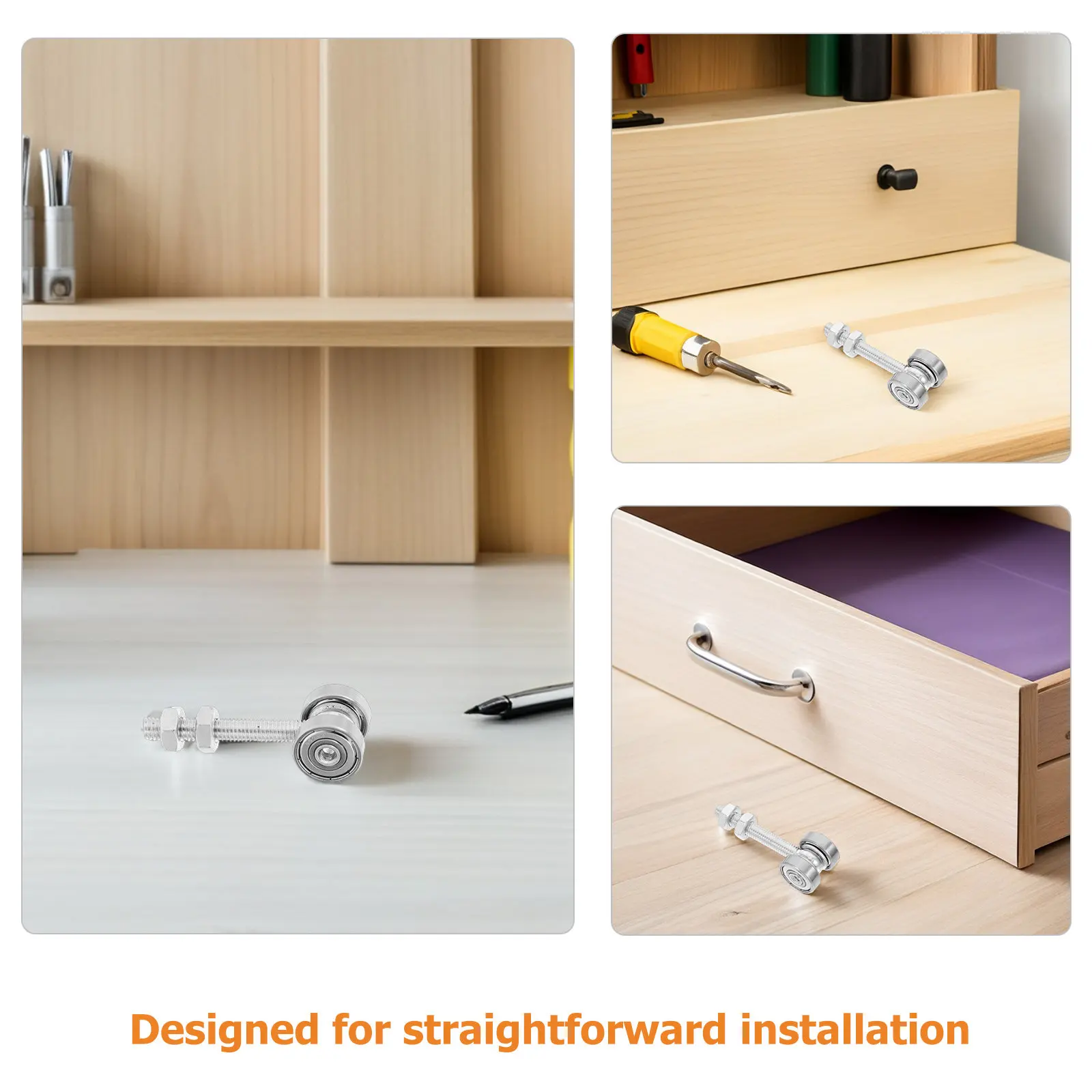 

Комплект из 4 роликов для раздвижных дверей: колесики с двойными подшипниками, крепления для направляющих, усиленные ролики для шкафов и гардеробов, фурнитура для раздвижных дверей