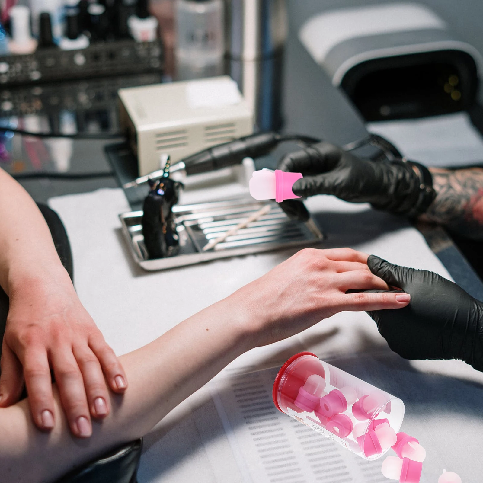 

20pcs Resin Removal Caps Soaker Cover Reusable Durable Manicure Supply Nail Polish Removal Nail Removing Cover Tool