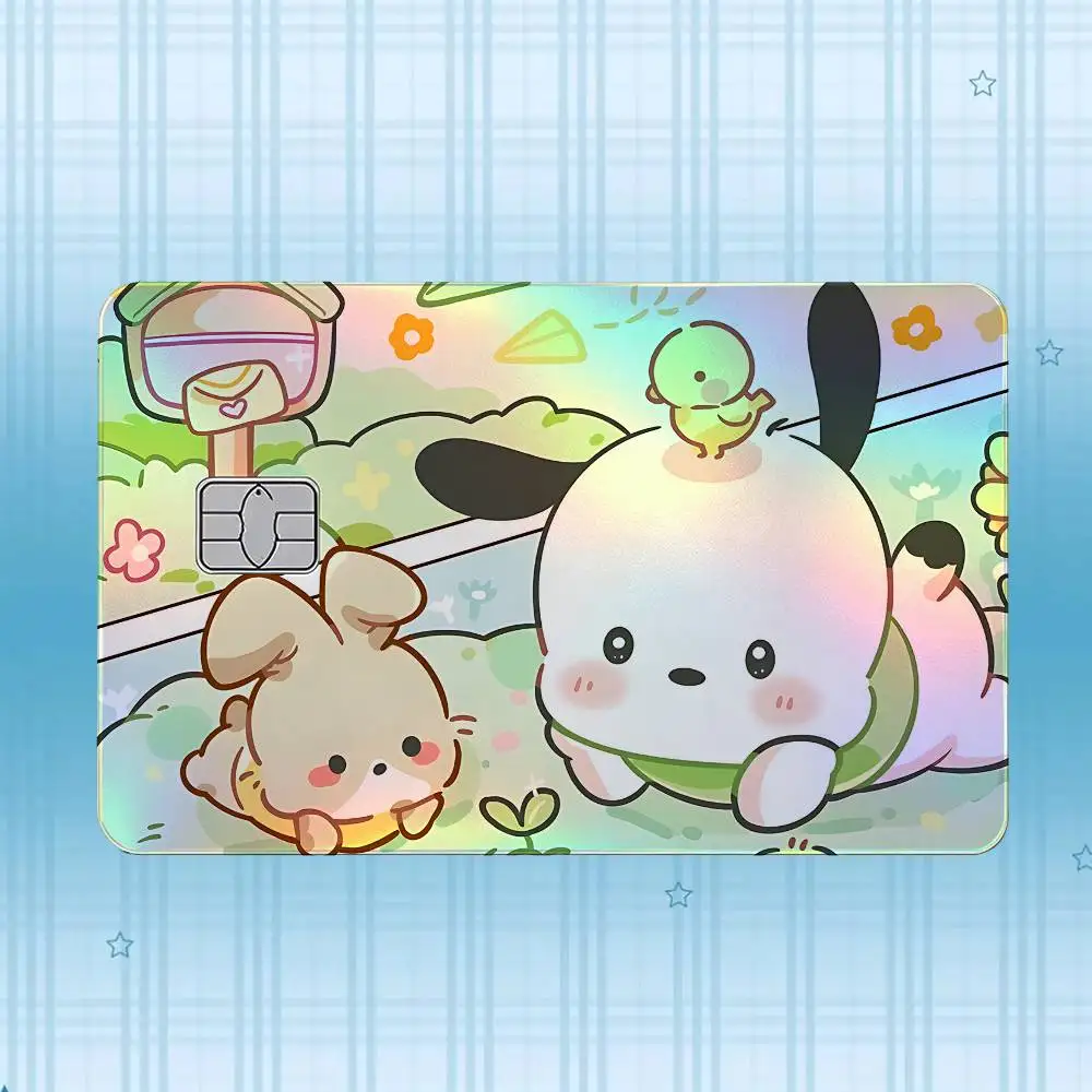 P-Pochacco Laser-Hologramm-Karten-Skin-Aufkleber für Kredit- und Debitkarten – 4 Stück/Set, wasserfester, kratzfester Schutz – Detail 10