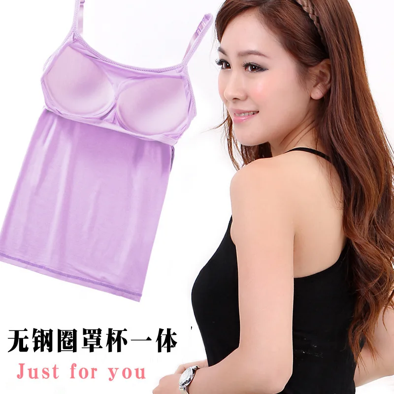 New Summer Women Padded Integral Camisole Tank Top Woman Yoga Sports Base Layer Lady Comfortable Underwear Girl Inner Camisole