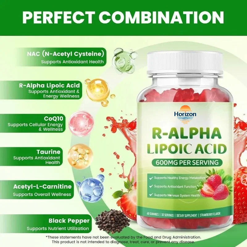 R α - Lipoic Acid Soft Candy Antioxidant and Metabolic Health Support Supplement
