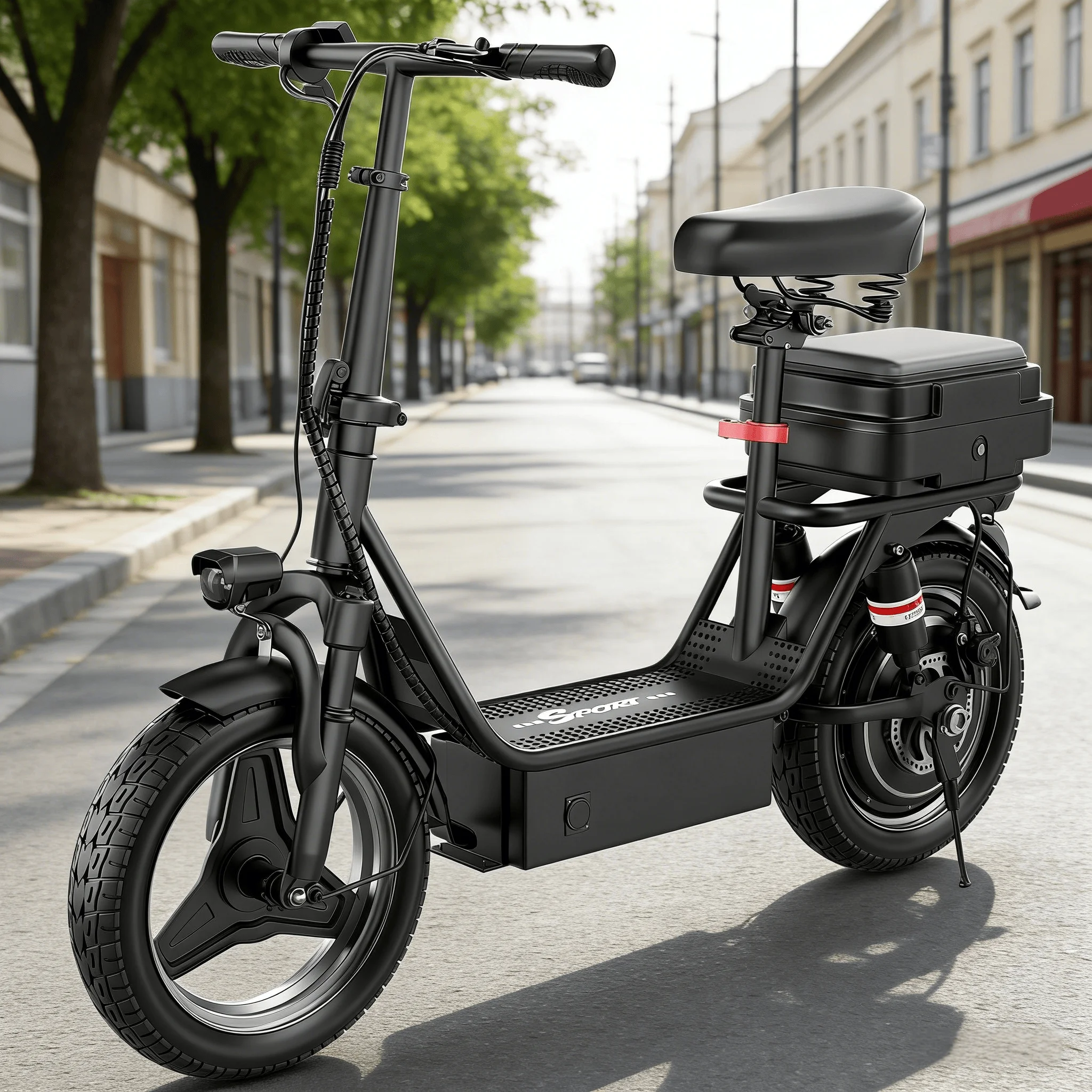 

ASKGO K11 electric scooter, peak power 650W, 25Mph, 35-mile range, 14-inch all-terrain tires, US Warehouse、USA Delivery