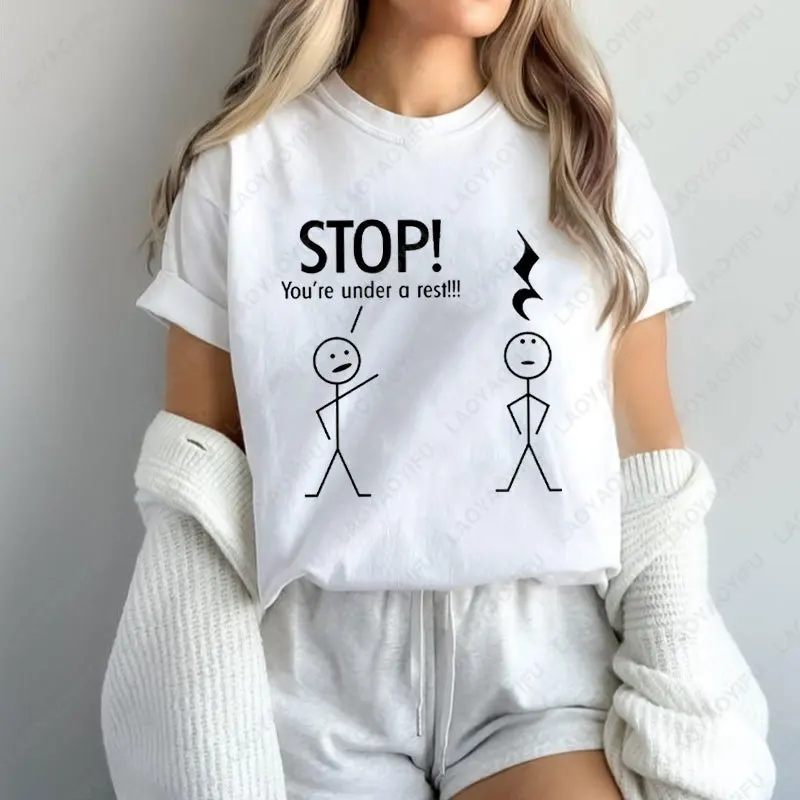 

Stop You're Under A Rest Police Music Humor Graphic Novelty Funny T Shirt Fashion Men's Short-sleeve Tees Hip-hop Harajuku Tops