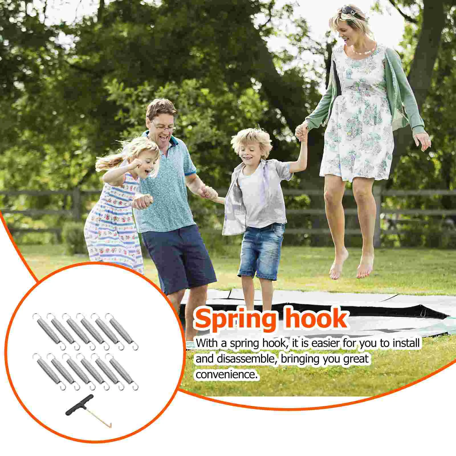 Trampoline Spring Compressed Galvanized Sturdy with Hook Steel Wire Professional