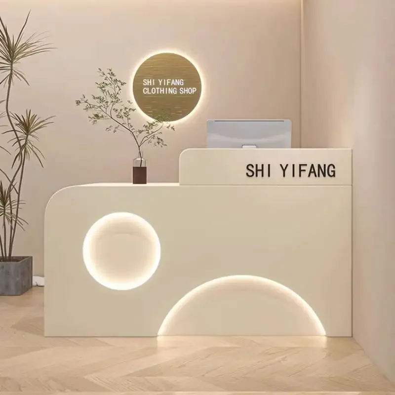 Boutique Hotels Reception Desks Luxury Modern Weight Clothing Reception Desk White Business Bancone Per Negozio Office Furniture