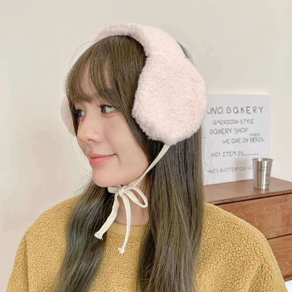 Earmuffs de pelúcia à prova de vento para mulheres, Earflap artesanal, JK Lolita, adorável e coreano, macio e quente, Earmuffs subculturais para o inverno, Y2k