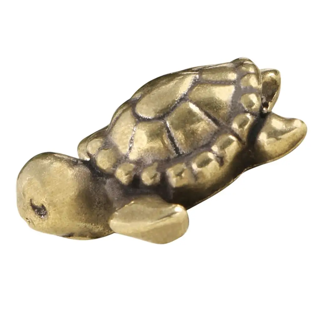 

Shaped Turtle Figurine Small Bronze Chinese Ornament Desk Pet Statue Miniature Decor Copper Handmade