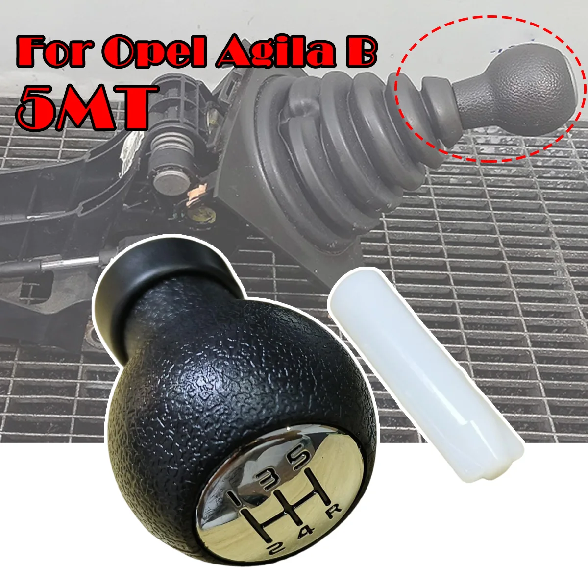 2PC Gear Shift Knob For Opel Agila B MK2  Stick Lever Pen Handle Replacement 5 Speed T Type Manual Adapter Inner Sleeve 07-2016