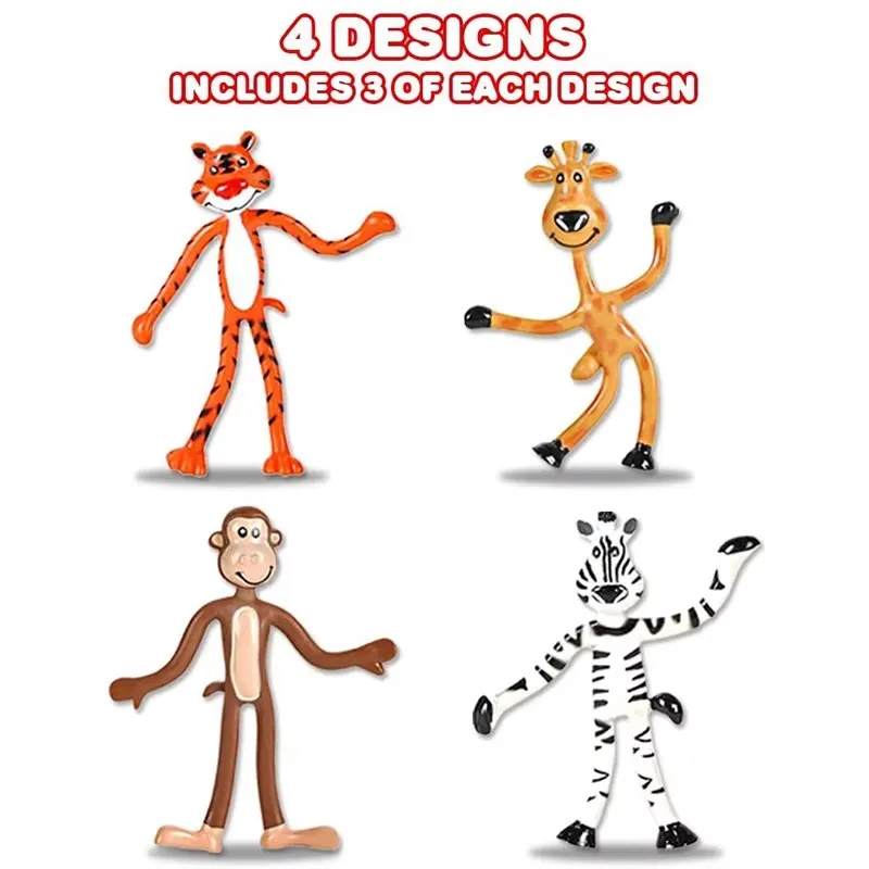 Zoo animal flexible animal image birthday parties favor boy girl children adult stres relieving toy artistic creativity bendable