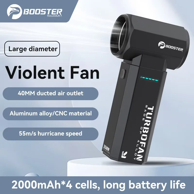 

BOOSTER TF40 Violent Turbine Water Blower Type-C Fast Charging Portable 2000mAh Lithium Battery 80,000rpm Motor Speed 500g Max Wind Speed 55m/s