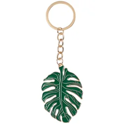 Creative Green Leaf Keychain Fashion Metal Key Ring Personality Key Holder Fine Pendant Decoration Birthday Party Favor Supplies