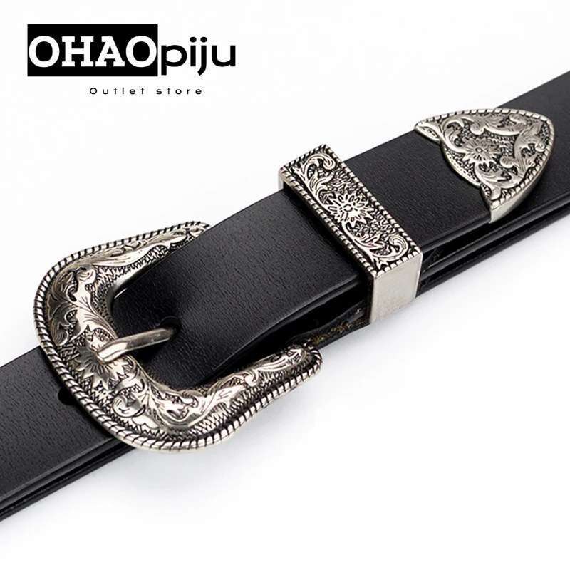 OHAOPIJU High Quality Luxury Design Belt For Women Classic Retro Belt Real Female Jeans Windbreaker Fashion Casual Waistband