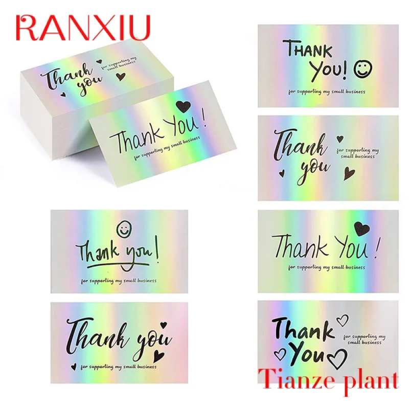 

Custom Wholesales Hot Sale Custom Holographic Wedding Thank You Cards With Logo