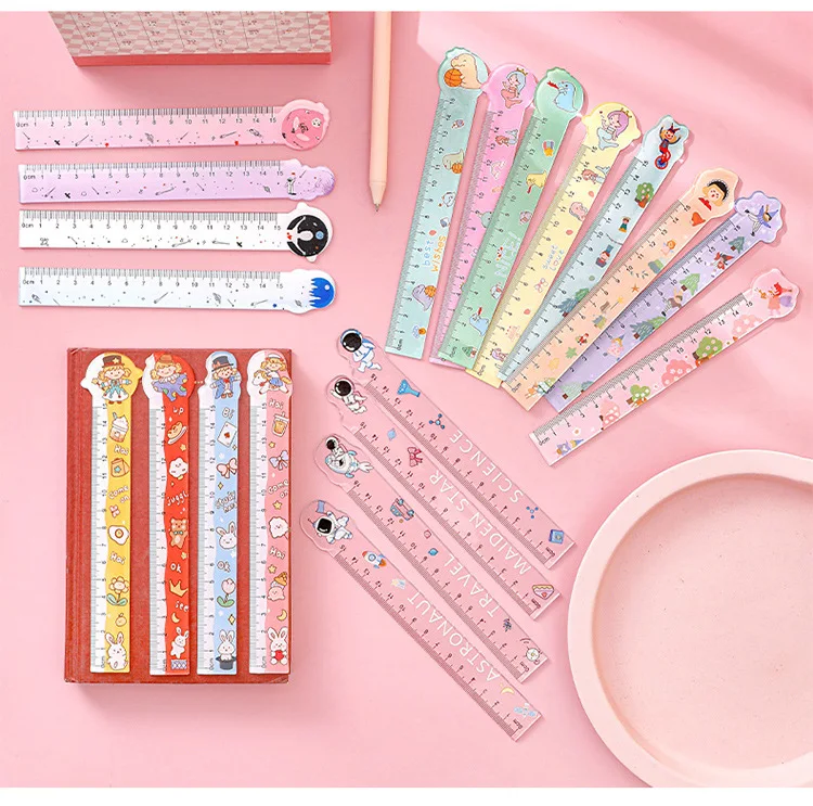 15cm Cartoon Shaped Ruler Student ins Girl Heart Scale Ruler Learning Stationery Office Supplies Drawing Ruler