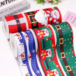 DIY Cartoon Merry Christmas Printed Grosgrain Ribbon For Craft Supplies Sewing Accessories 5 Yards. 86928