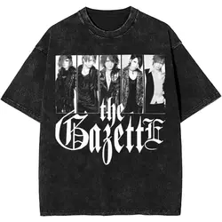 Band Gambar The Gazette Accessories Washed T Shirt Men Women Streetwear Hip Hop T-Shirt Graphic Tees 100% Cotton