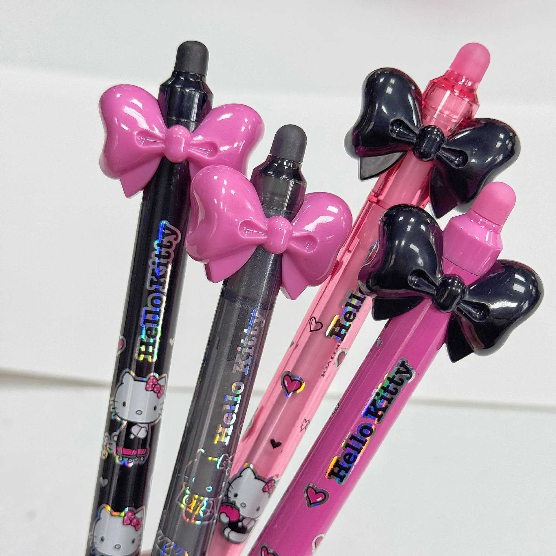 Echte Sanrio Hello Kitty Druckknopf-Kugelschreiber, Cartoon Kuromi 0,5 mm, schwarzer Gelstift, Schreib- und Zeichenbedarf für Schüler, Geschenk. – Detail 3
