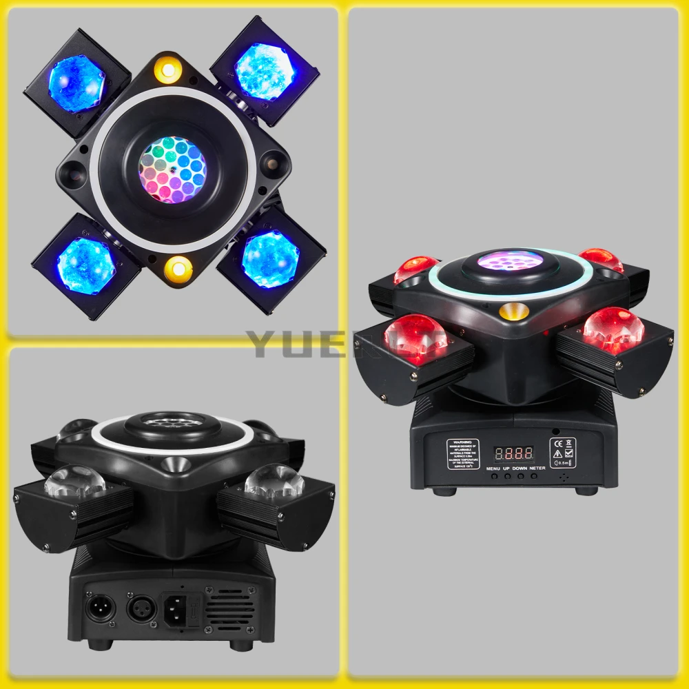 LED 4X10W Beam Moving Head Light RG Laser + Gold Strobe Aperture DMX512 for DJ Disco Party Wedding Bar Christmas Stage Effect