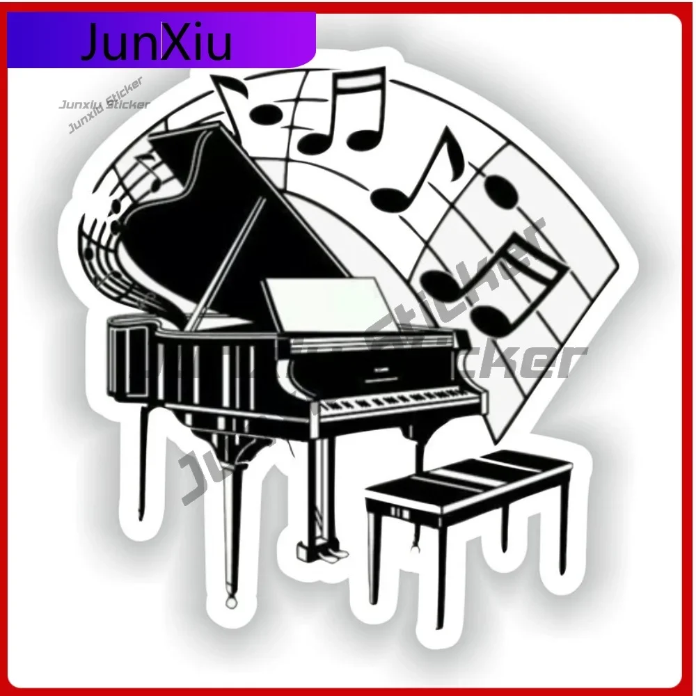 

Piano Sign Stylish Window Fade Resistant Sticker Decoration Cool Resistant Window Unique Proof Vinyl Stickers Decal Fade
