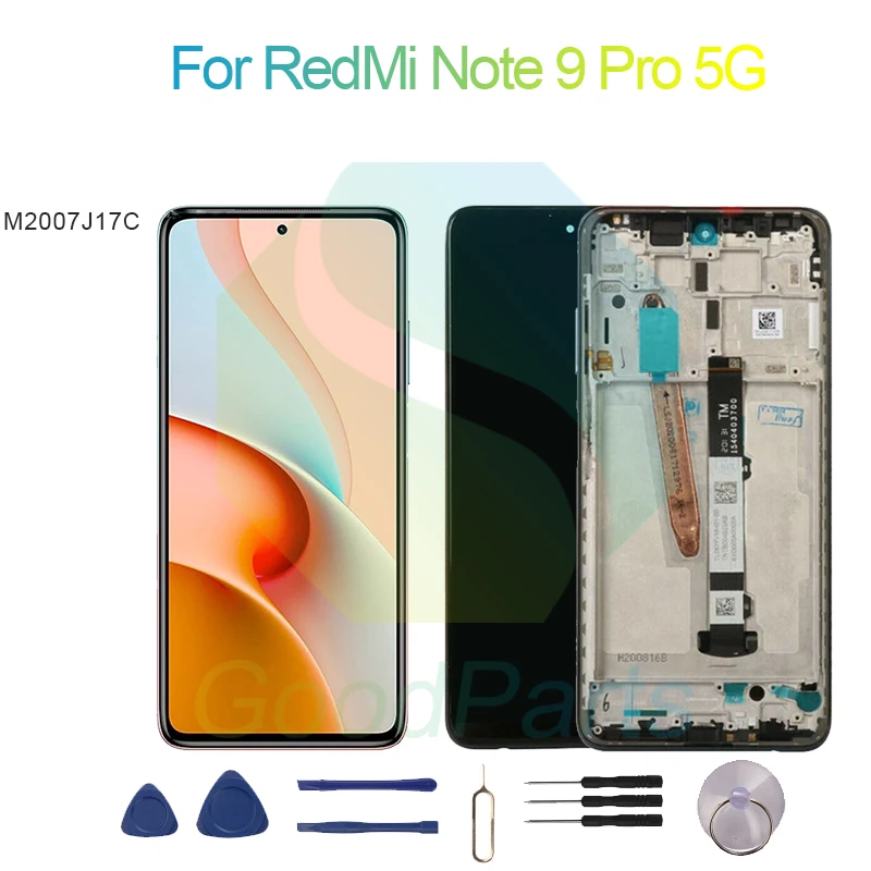 

For RedMi Note 9 Pro 5G Screen Display Replacement 2400*1080 M2007J17C RedMi Note 9 Pro 5G LCD Touch Digitizer