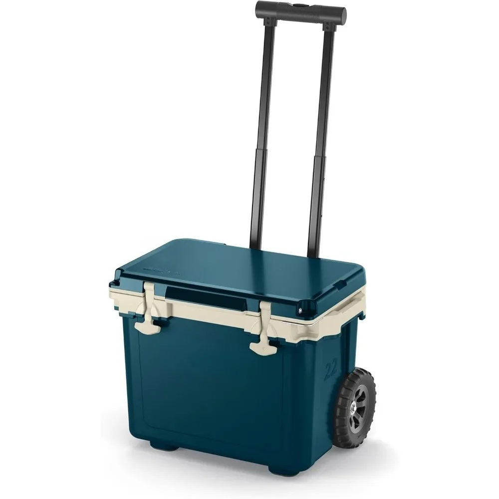 

Ultra-Light Wheeled Cooler with Handle, Hard Insulated Portable Ice Chest Box for Beach, Drink, Beverage, Camping