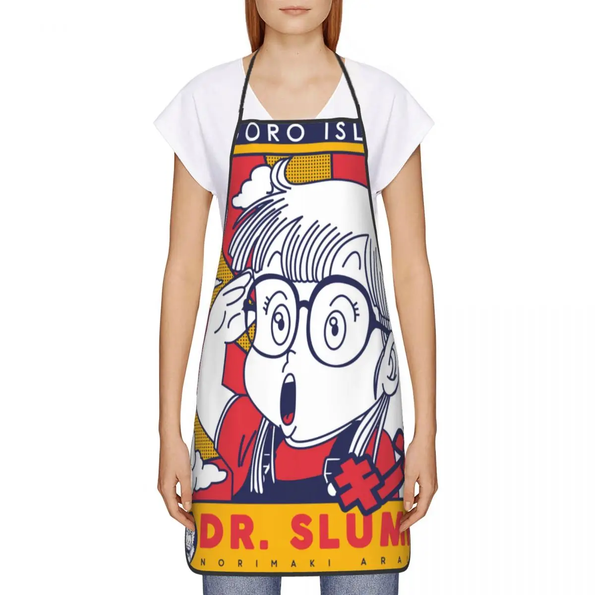 Funny Arale Dr.Slump Bib Apron Women Men Unisex Kitchen Chef Japanese Anime Manga Tablier Cuisine for Cooking Baking Painting