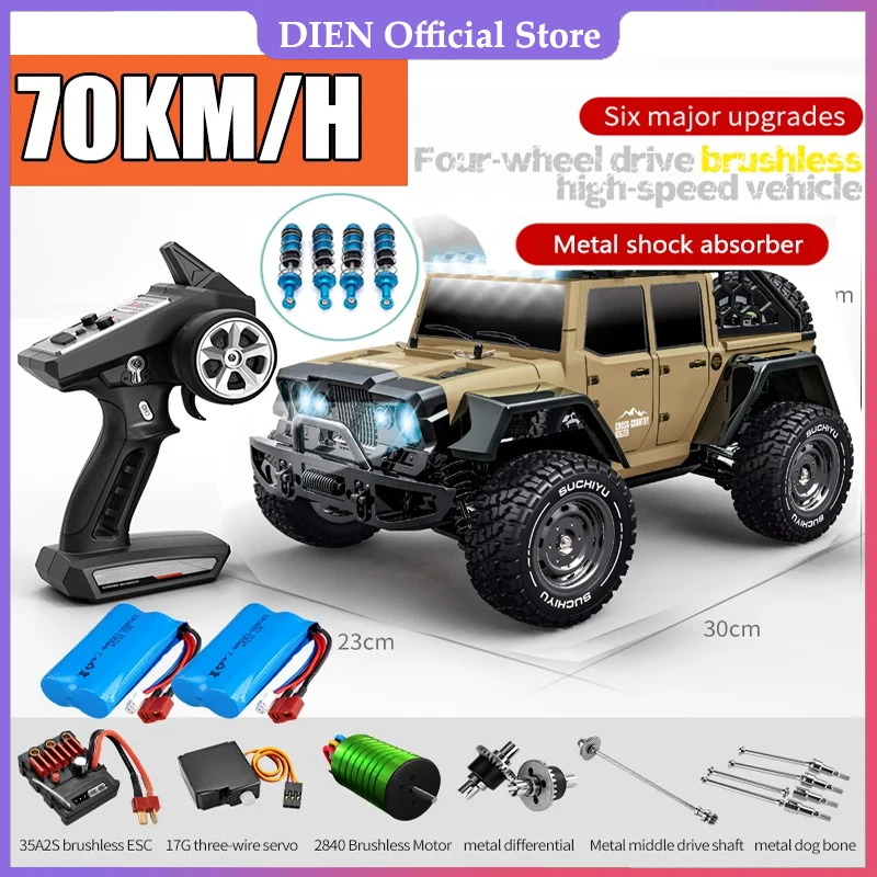 

SCY 1:16 4x4 Off Road Rc Car 4WD Brushless Remote Control Truck 70KM/H or 50km/h High Speed Drift Cars Vs Wltoys 124016 Toys