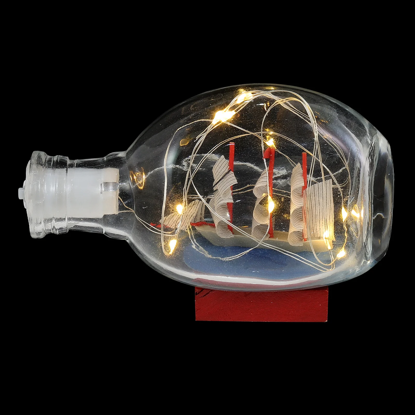 

Dining Table Model Ship Bottle Ornament Decor Home Sailboat Ornaments Glass Figurine Glowing