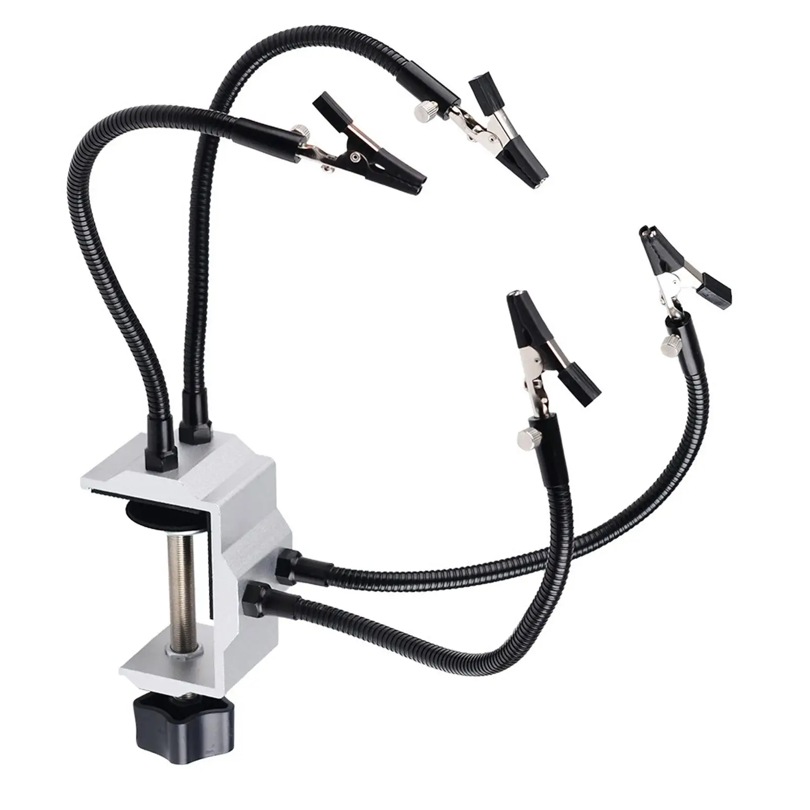 Soldering Third Hand 4 Flexible Universal Arms Tabletop Clamp Base Helping Hands for Repair Arts Craft Soldering Station Holder