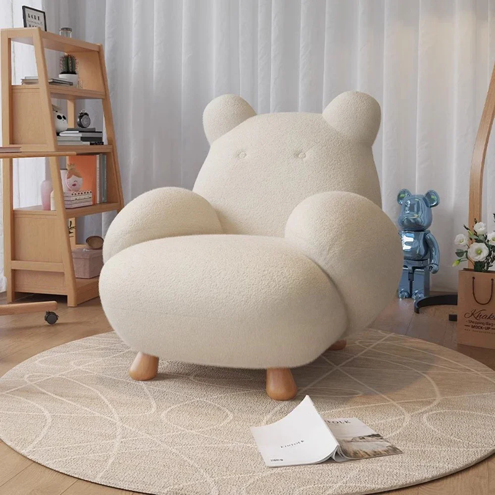 الأبيض Kawaii مسند الرأس كراسي غرفة المعيشة الفاخرة القراءة التأمل كراسي كسول أريكة استرخاء كرسي معدني ديكور المنزل #1