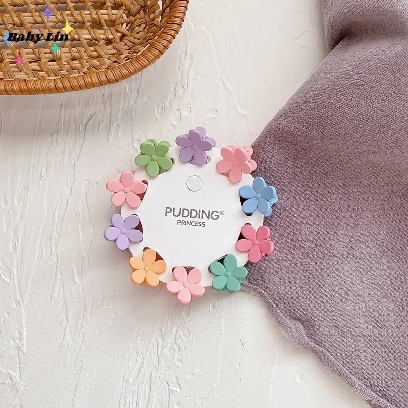 Horquillas de frutas y flores de dibujos animados para niña, Mini pinzas para el pelo de 2,0 cm, accesorios para el cabello, 10 unidades por juego