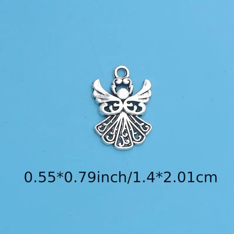 20Pcs Silver Plated Angel Fairy Charms Pendants For Bracelet Jewelry Making DIY Handmade Craft 21x1 4mm