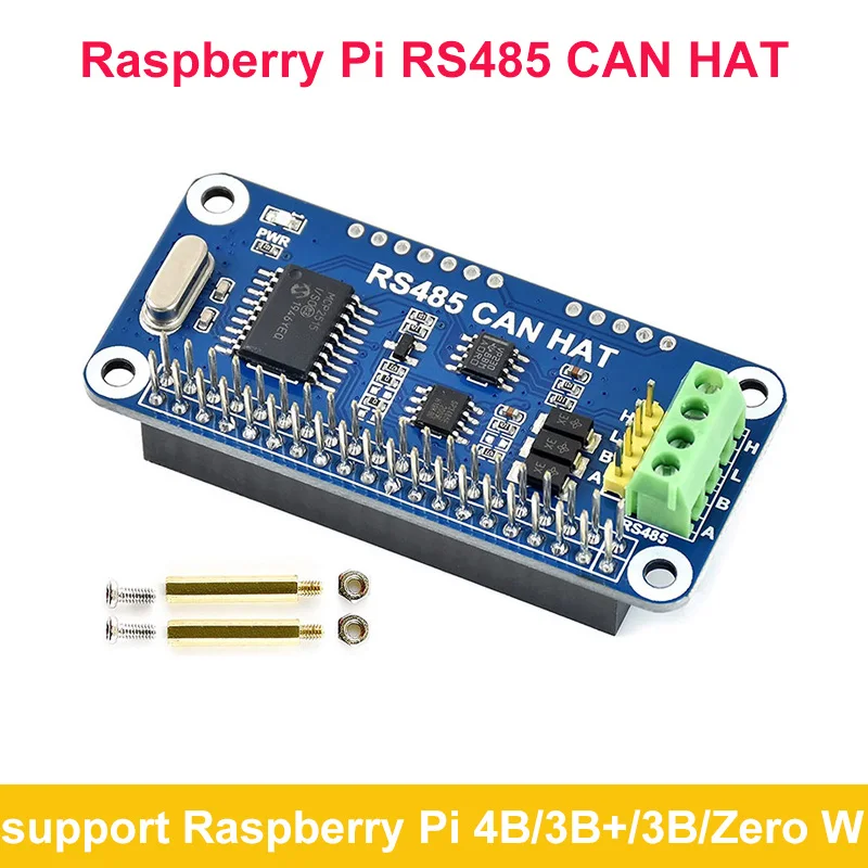 

Raspberry Pi RS485 CAN HAT Communication Extension Board Onboard CAN Controller MCP2515 for Rasberrry Pi 4B 3B+ Zero W 2W