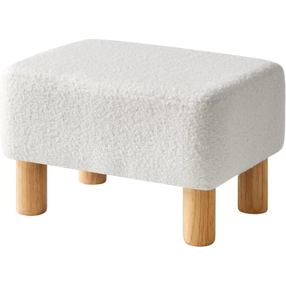 

Ottoman, ern ootrest with Sot Padded Seat, oot Stool with Wood Legs, Small Square Pou Under Desk or Living Room Bedroom Oice 15.