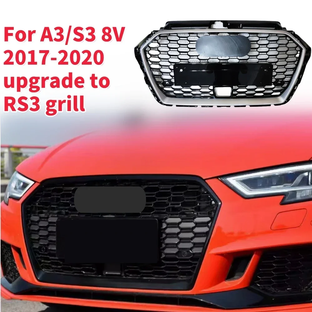 

Racing Grills Front Hood Grille Car Front Bumper Grill Center Grille for RS3 Grill for A3/S3 8V 2017-2020 With ACC