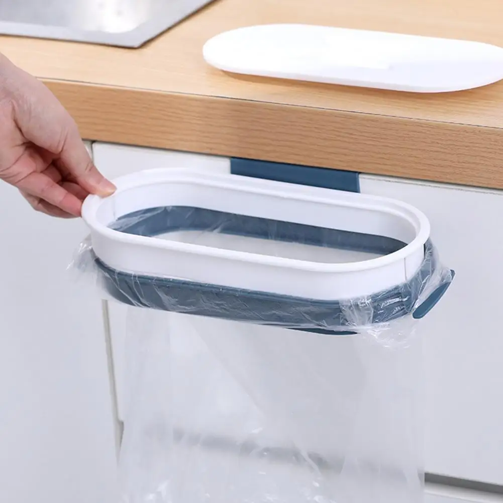 Trash Disposal Tool Odor-control Garbage Rack with Secure Lid Easy Installation for Cabinet Edge Trash Bag Holder for Efficient