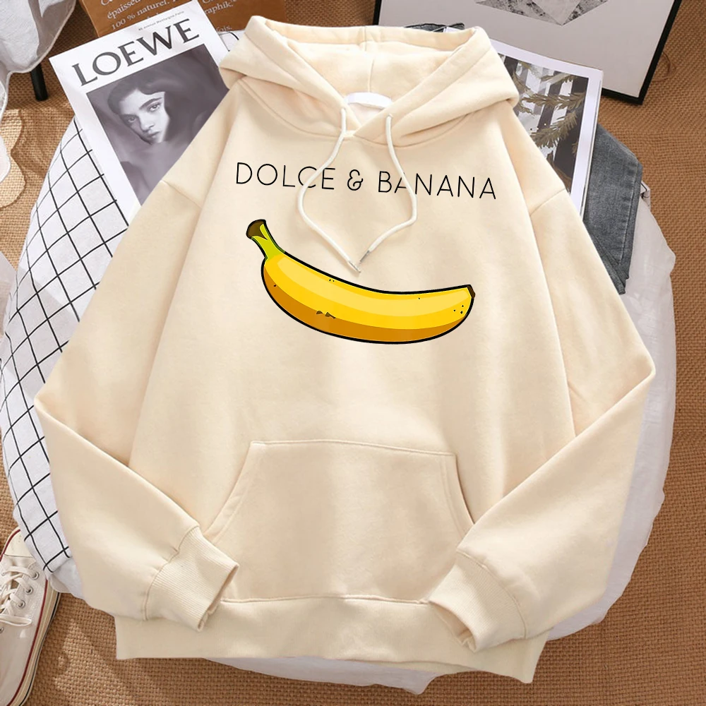 Funny Dolce&Banana Prints Unisex Sweatshirt Autumn S-Xxlhooded Fleece High Quality Hoodies Hipster Casual Loose Clothes Women\'S