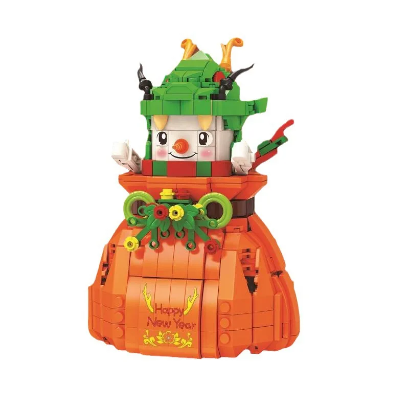 

Creative And Fun Christmas And New Year Snowman Desktop Decoration Building Block Toys Christmas Gifts